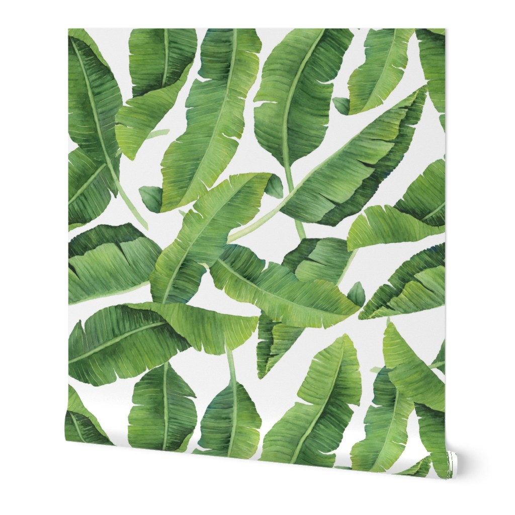 Watercolor Banana Leaves