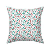 Christmas  Holidays Sprinkles Mint Green Red on White