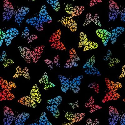 Rainbow Geo Butterflies - black