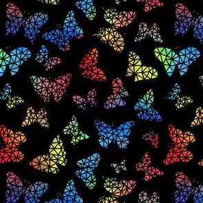 Rainbow Geo Butterflies - black