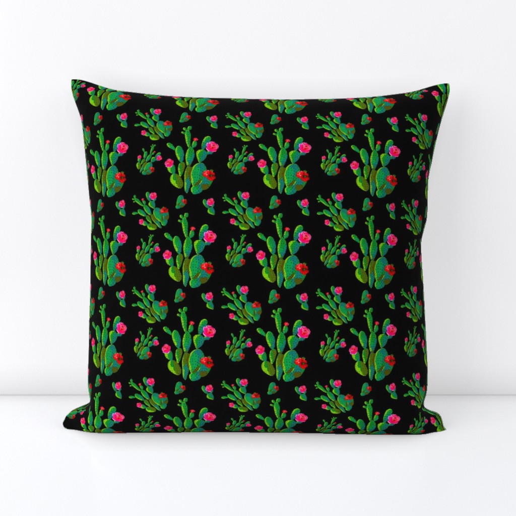 4" Retro Cactus - Bright Green & Black