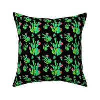 4" Retro Cactus - Neon Green & Black