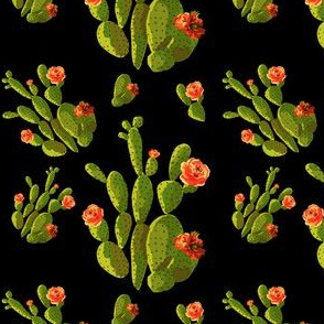 4" Retro Cactus - Orange, Green, & Black