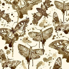 Sepia Splatter Moths