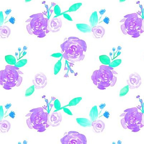 Purple Blush Watercolour Flower Garden