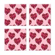 Geometric love heart romantic print