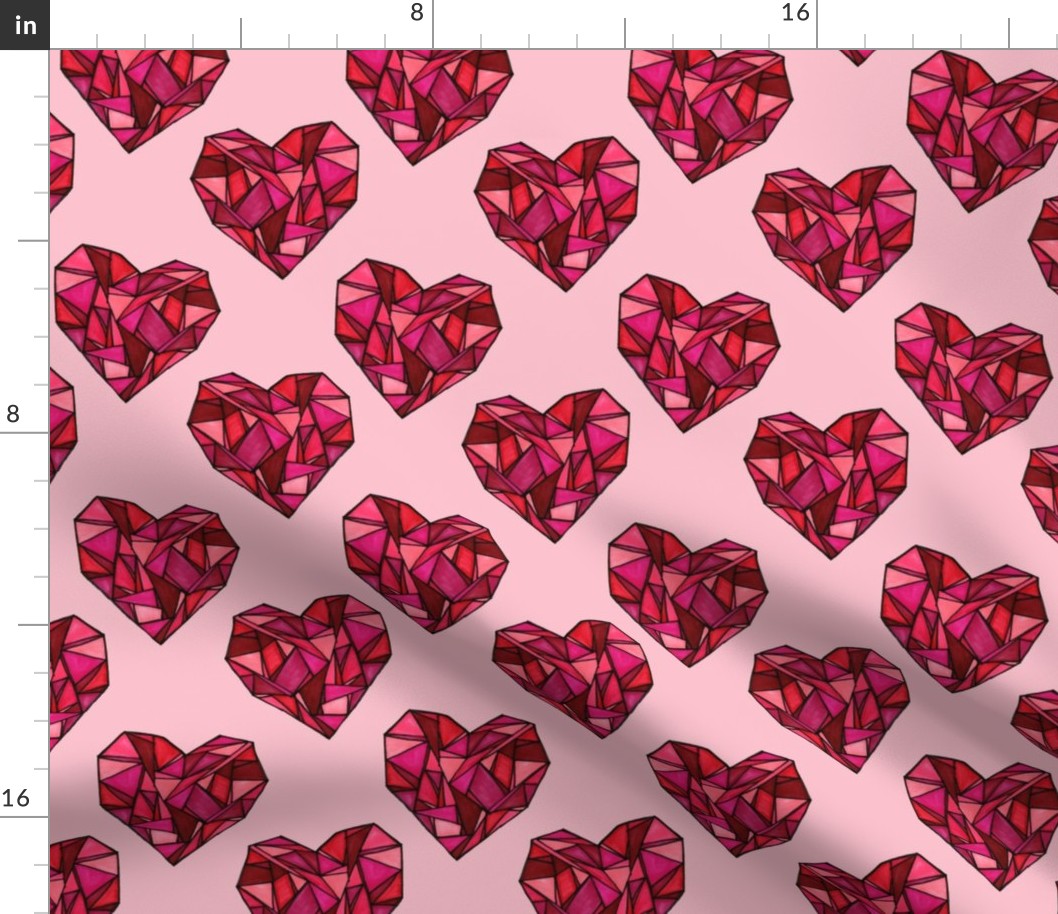 Geometric love heart romantic print