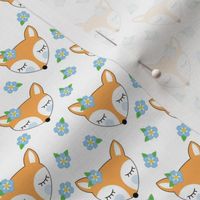 small foxes-with-forget-me-nots