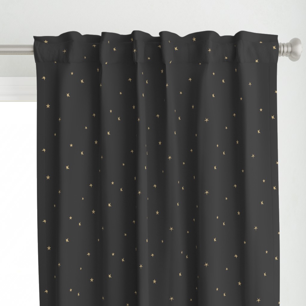 Stars - sand yellow on washed black tiny stars small stars || by sunny afternoon