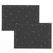 Stars - sand yellow on washed black tiny stars small stars || by sunny afternoon