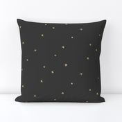 Stars - sand yellow on washed black tiny stars small stars || by sunny afternoon