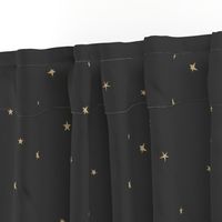 Stars - sand yellow on washed black tiny stars small stars || by sunny afternoon