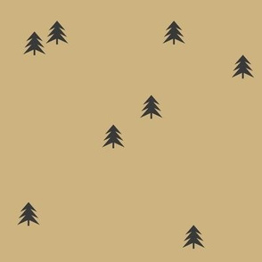 Christmas tree spruce - black on sand black trees forest mustard || by sunny afternoon