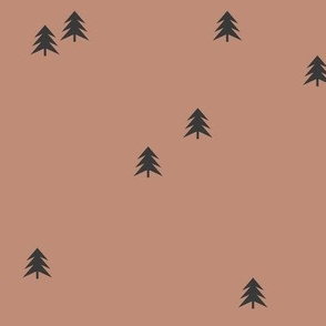 Spruce Christmas tree - black on clay forest woods || by sunny afternoon