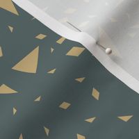 Scaterred triangles - sand yellow on deep ocean blue || by sunny afternoon