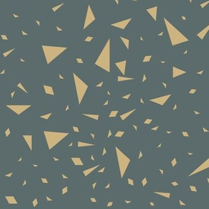 Scaterred triangles - sand yellow on deep ocean blue || by sunny afternoon