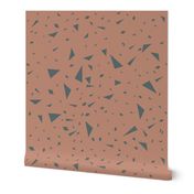 Scaterred triangles - blue on clay || by sunny afternoon