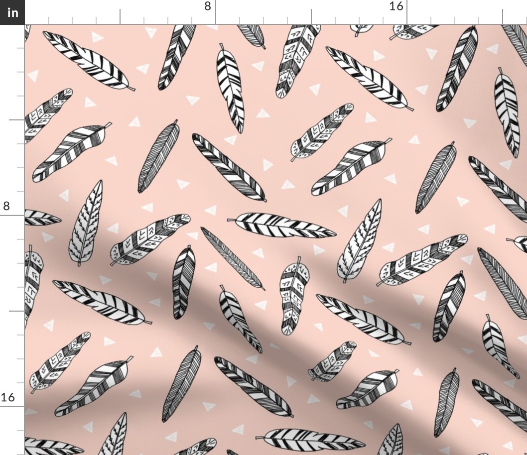 feathers fabric // nursery baby southwest nursery boho design - blush