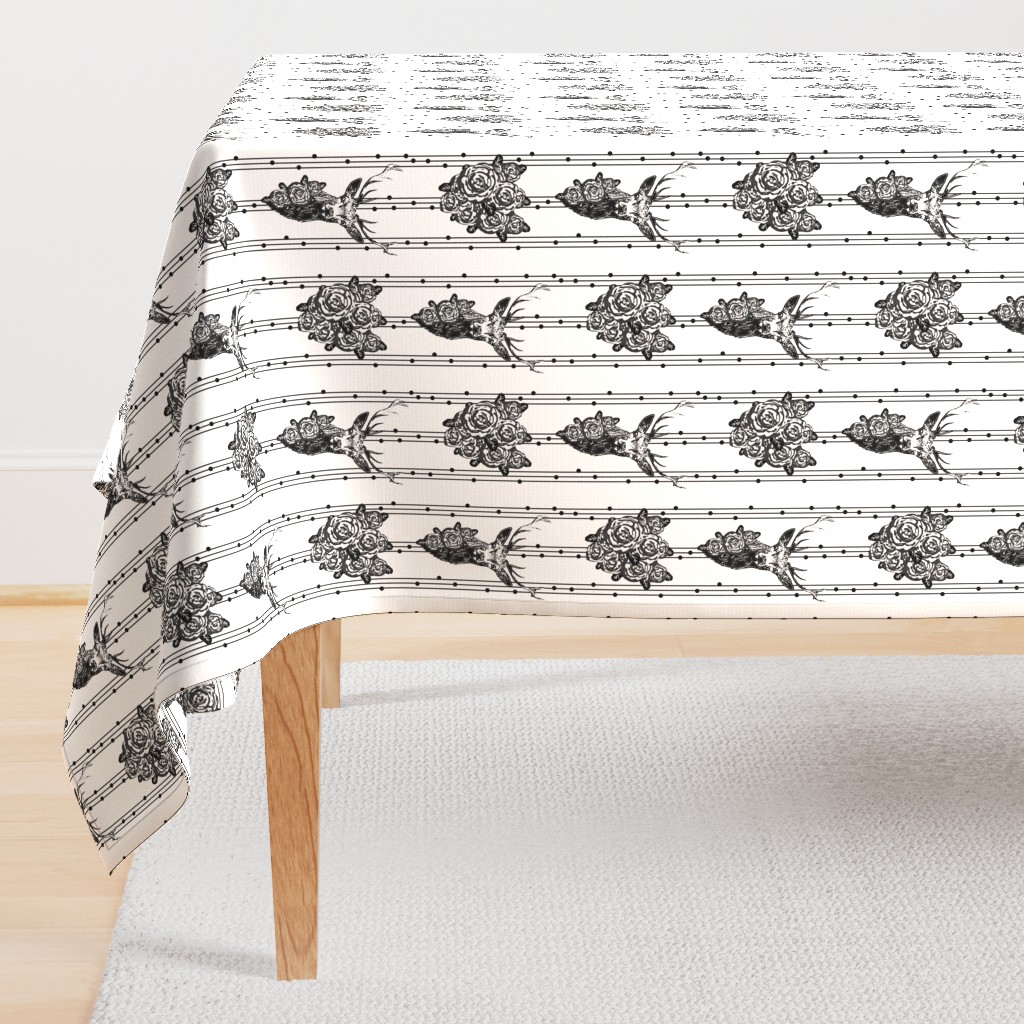 Buck & Buds Boho Deer Stripe / Black & White 