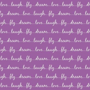 Dream... Love... Laugh... Fly... (on purple) - Best Friend 2 Coordinate for Girls GingerLous