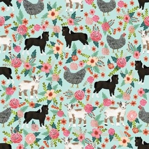Goat, Pony and Chicken fabric 