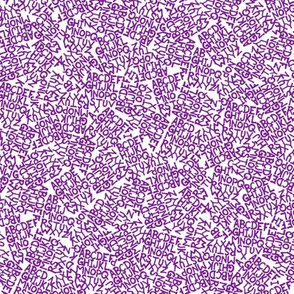 Alphabet Chaos - Purple on White