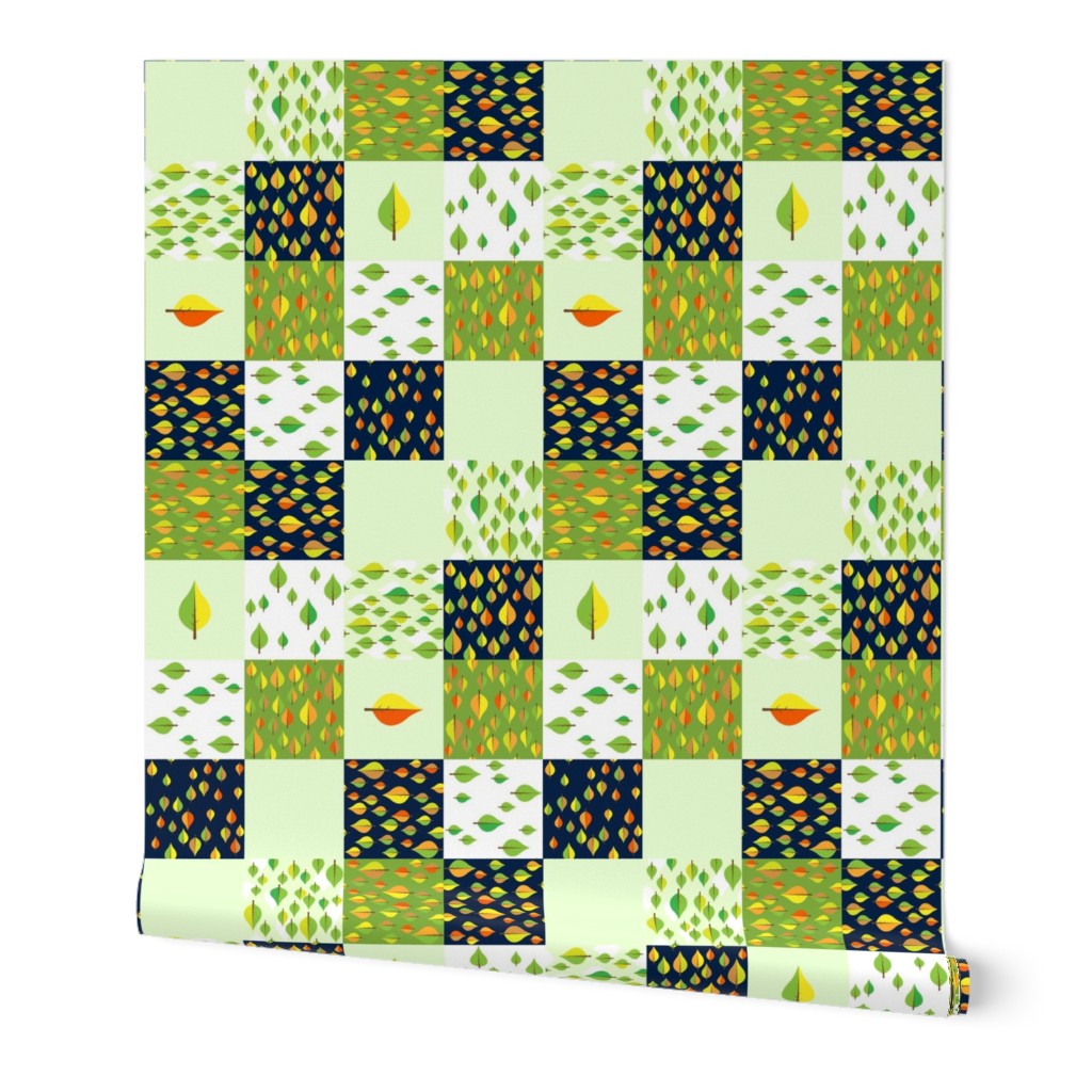 leaves cheater quilt