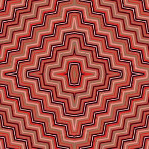 Red and Taupe Concentric ZigZags