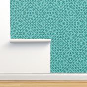 Green and Aqua Concentric ZigZags