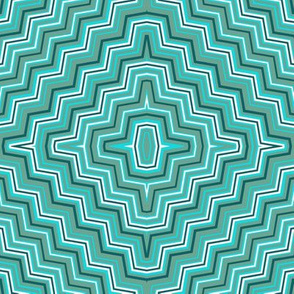 Green and Aqua Concentric ZigZags