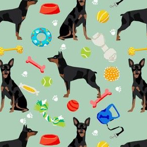 min pin dog fabric dogs and toys design miniature pinscher - mint
