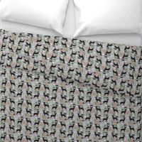 min pin seattle fabric miniature pinscher  design cute dog in the city fabric - grey