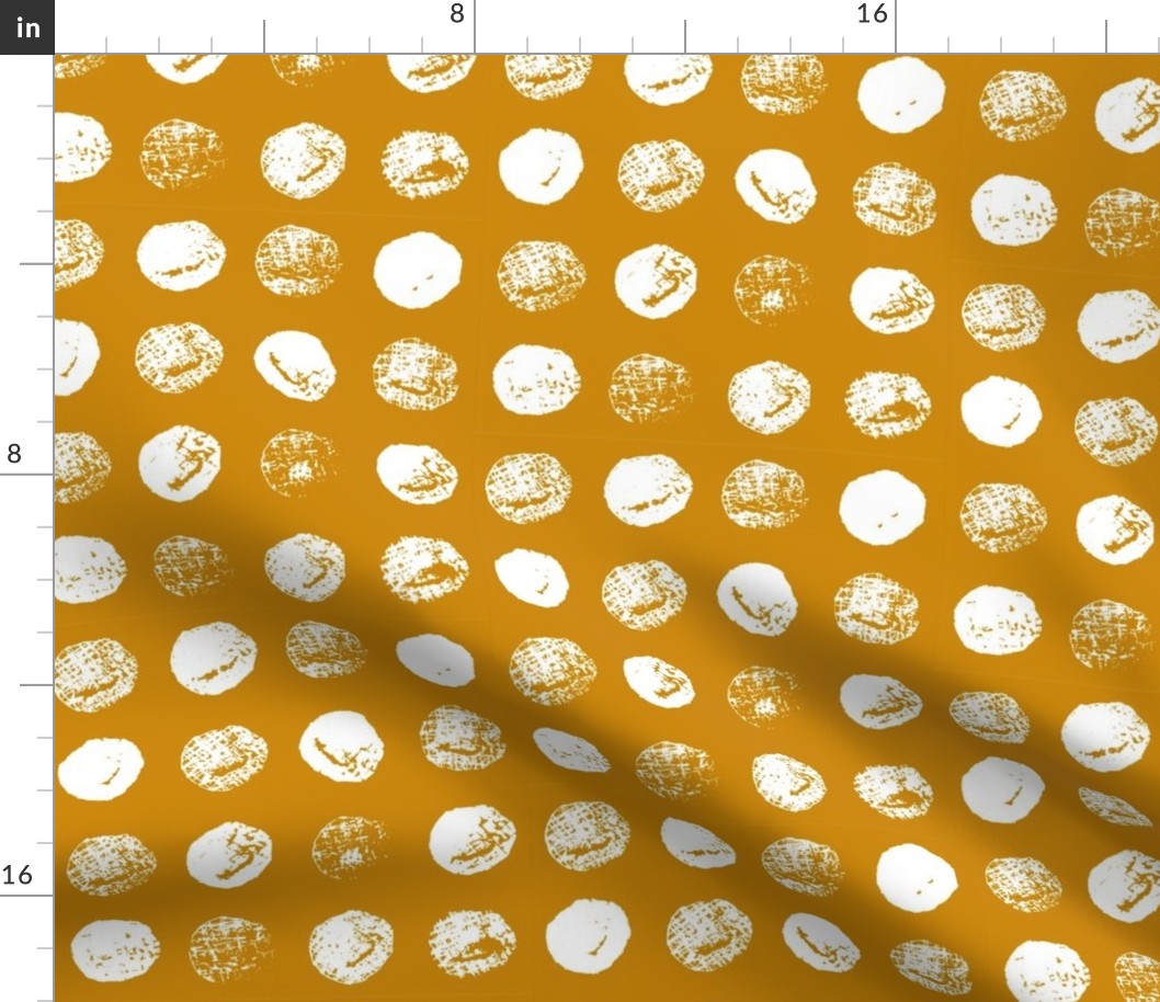 Mustard Potato Print Polka