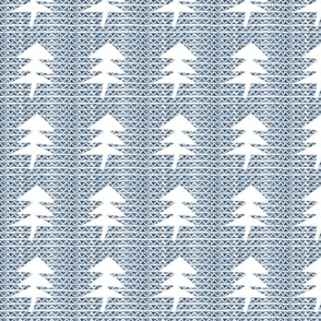 Aztec Drawn Trees - Navy