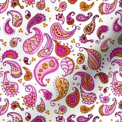 Watercolor Paisley Pink