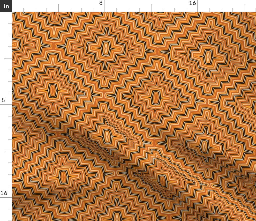 Burnt Orange and Yellow Concentric_ZigZags