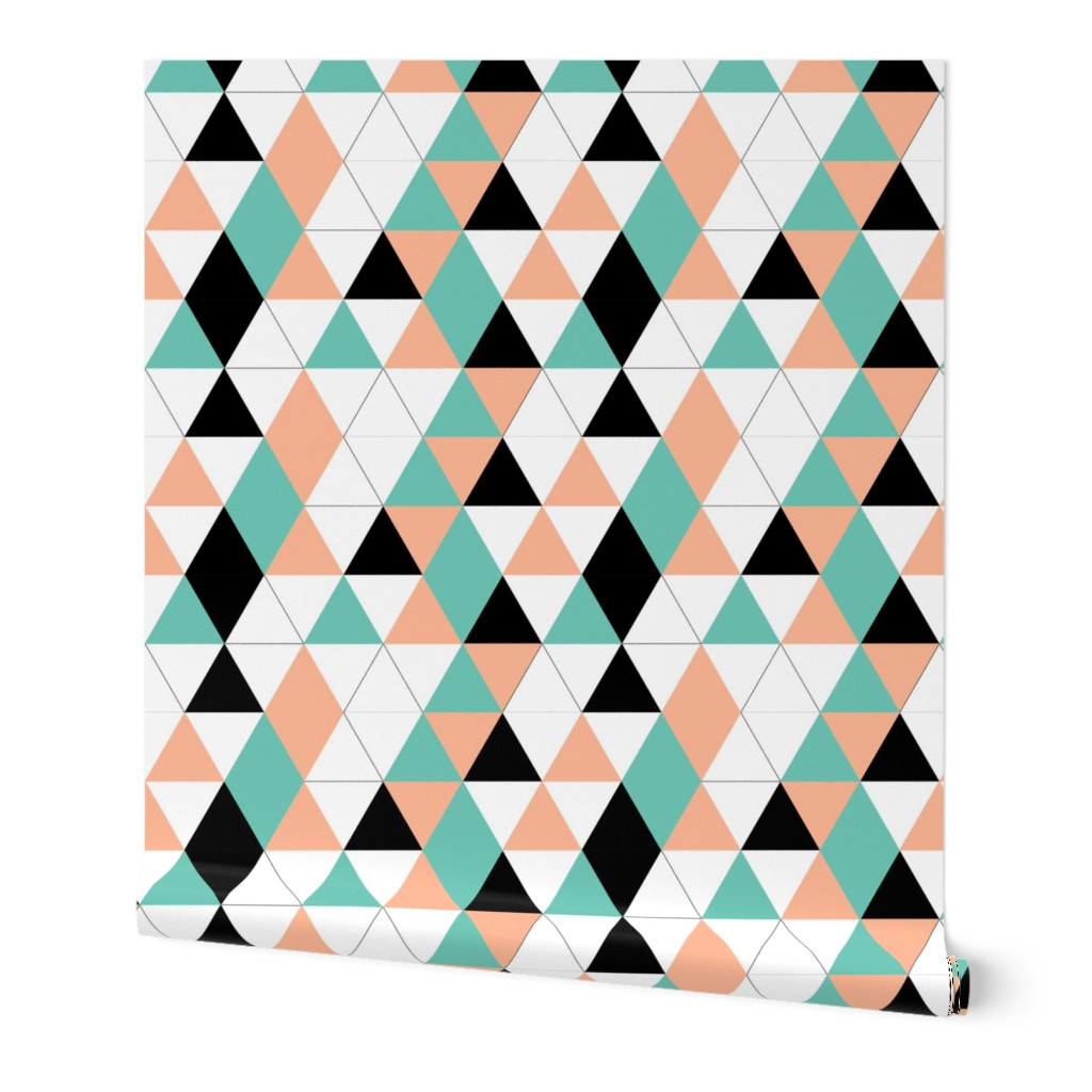 Geometric Triangles Salmon Eggshell