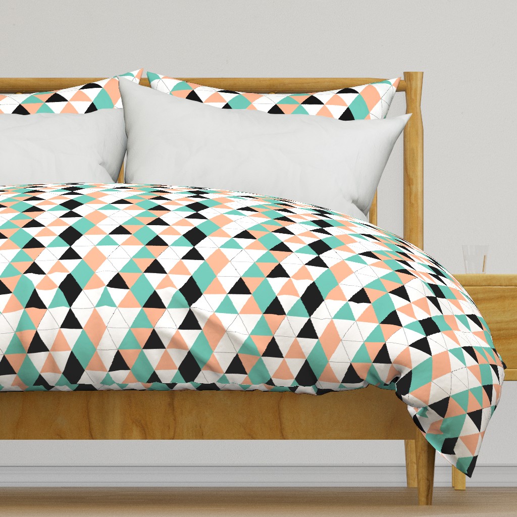 Geometric Triangles Salmon Eggshell