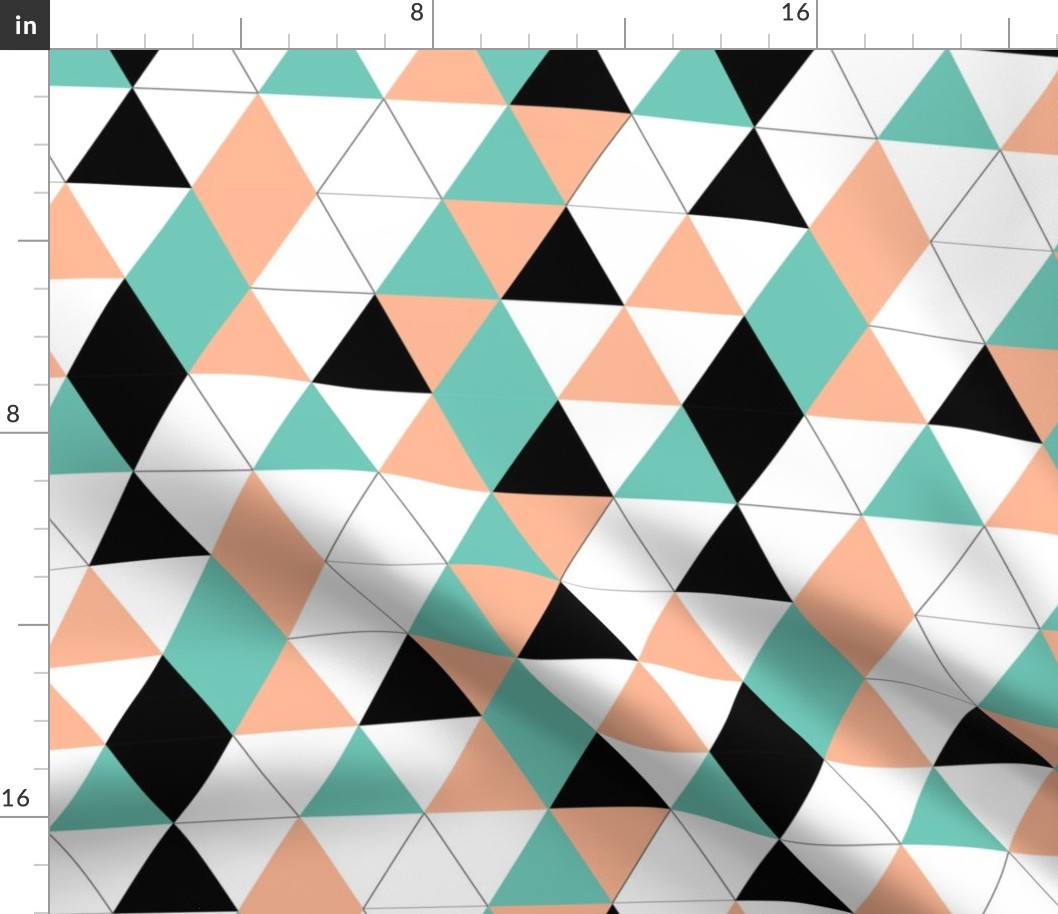 Geometric Triangles Salmon Eggshell