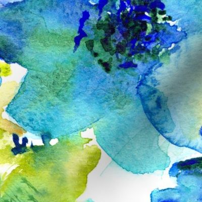 Blue watercolor flowers