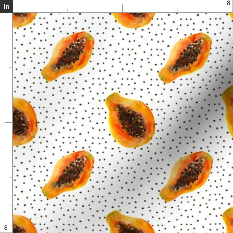 puntos, papaya, acuarela, verano, Fruta, pintado, traje de baño, trajes de  baño, trópico, tropical Tela | Spoonflower