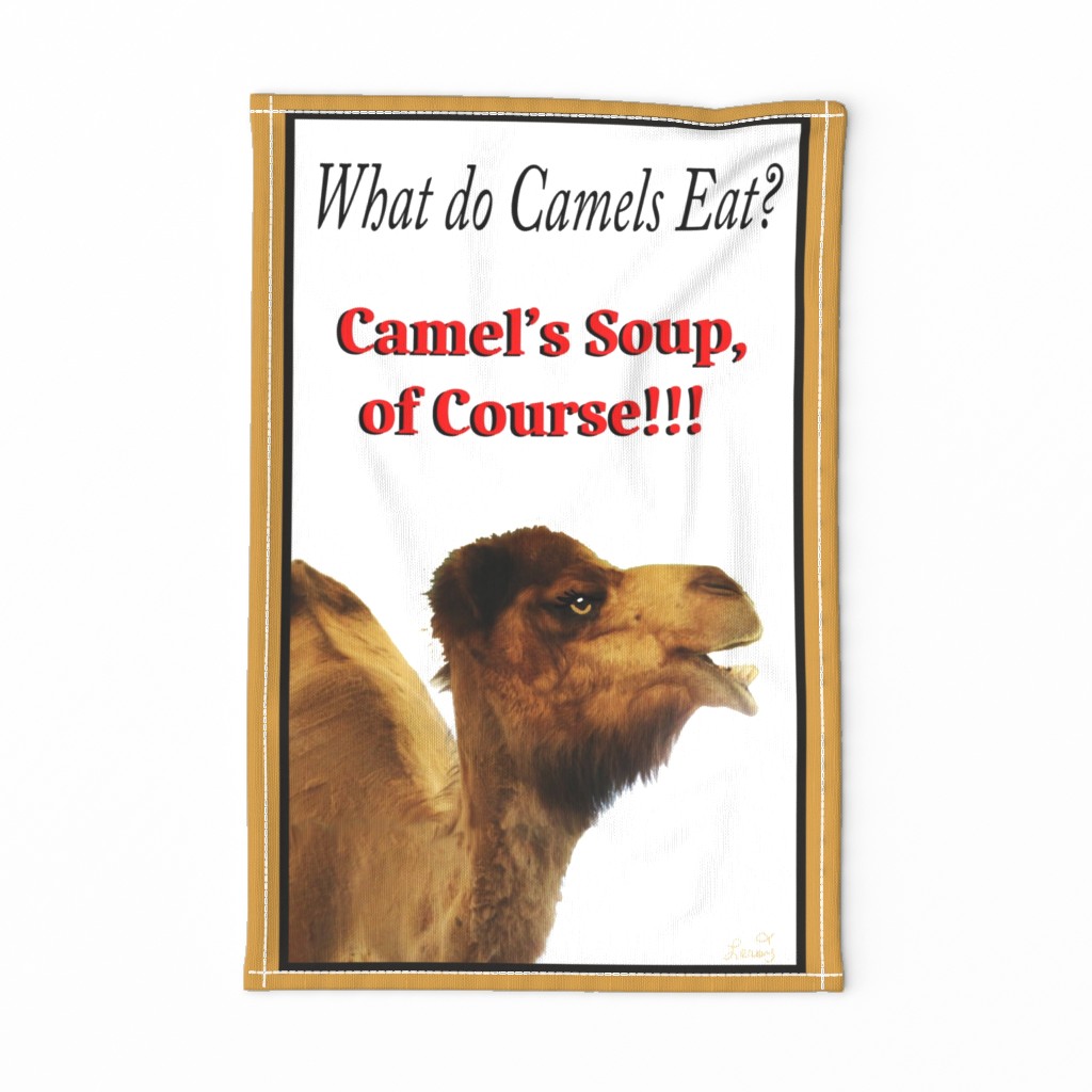 Camel Food tea towel