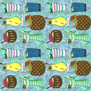 tiki_drinks_aqua_dish_towel