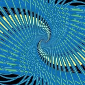 Blue green Spiral Feather