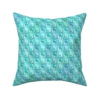 Turquoise Grid Upholstery Fabric