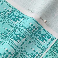 Turquoise Grid Upholstery Fabric