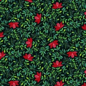 Red Botanical Greenery by Angel Gerardo
