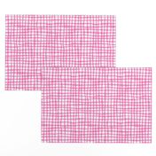 Gingham Pink on White