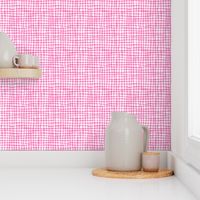 Gingham Pink on White