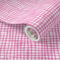 Gingham Pink on White